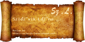 Szlávik Léna névjegykártya