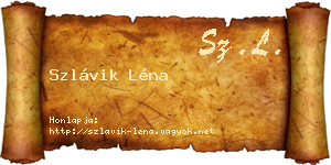 Szlávik Léna névjegykártya